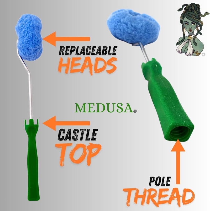 MEDUSA Stainless Steel Adjustable Drywall Angle Tool with Two in One Reversable Blade and Drywall angle Taping Mud Roller - Image 5